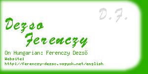 dezso ferenczy business card