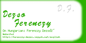 dezso ferenczy business card